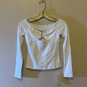 Chic White Long Sleeve Blouse